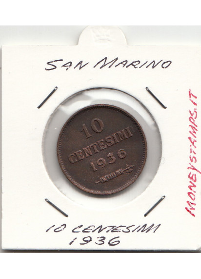 1936 10 Centesimi Rame San Marino